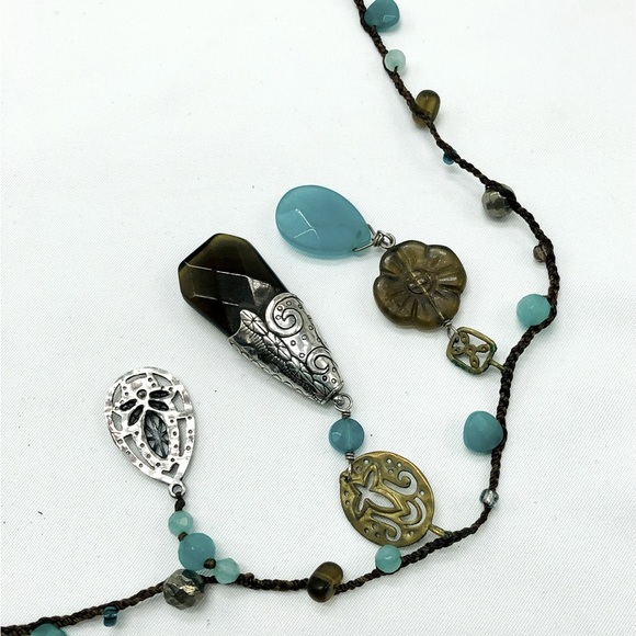 Smokey Teal Blue/Green Silpada Versatile Bead Necklace - Picture 5 of 8